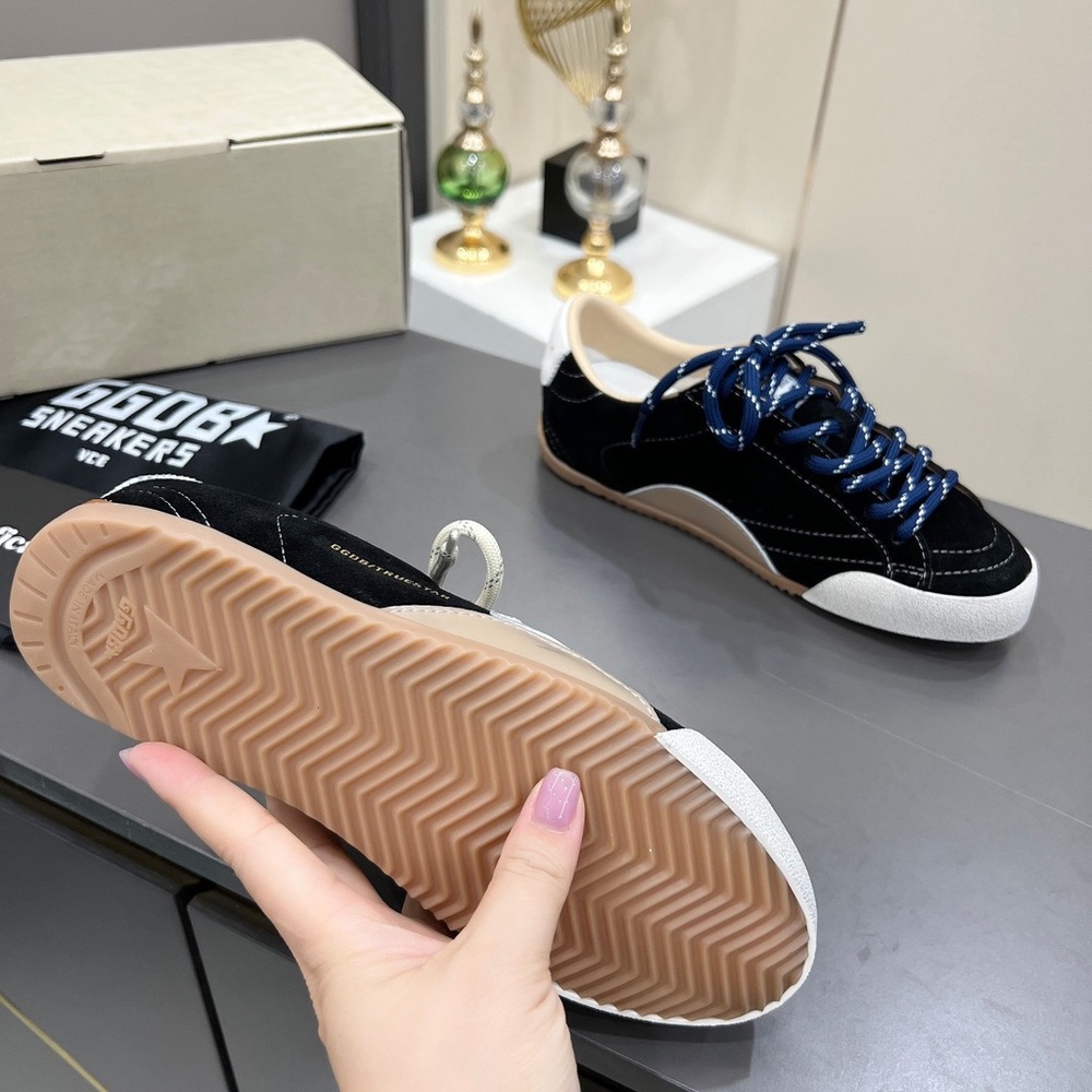 Golden Goose Black Suede Sneakers with White Star and Tan Sole - Picture 7 of 8